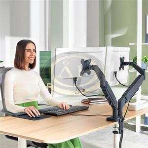 Leitz Ergo Dual helytakar&eacute;kos monitorkar k&eacute;t monitorhoz, s&ouml;t&eacute;tsz&uuml;rke