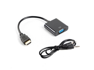 Lanberg HDMI-A apa - VGA anya + mini jack 3.5mm anya adapter, 20cm