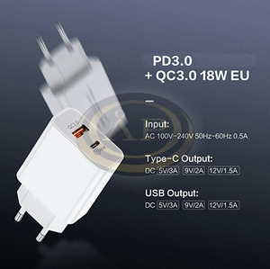 Hálózati töltő, 1xUSB-C PD (20W), USB-A QC 3.0, 2xUSB-A (10W), VERBATIM, fehér