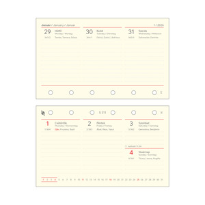 Saturnus betétlap naptárcsomag gyűrűs kalendáriumhoz HETI S311,  2026.év