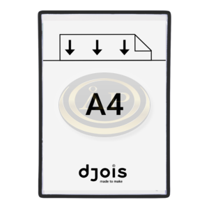 Bemutat&oacute;t&aacute;bla Djois A4 fekete 5db/csom, r&ouml;videbbik oldal&aacute;n nyitott, forg&oacute;csap n&eacute;lk&uuml;l