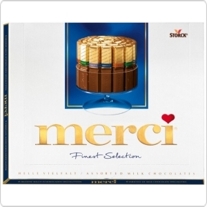 Merci desszert kék, tejcsokoládés, 250g