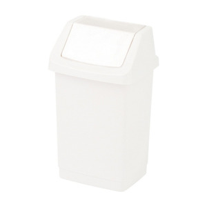 Billenőfedeles szemetes, szögletes 25 literes, fehér/drapp382