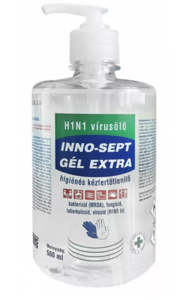 Kéz- és felületfertőtlenítő Inno Sept Extra Gél 500ml, pumpás