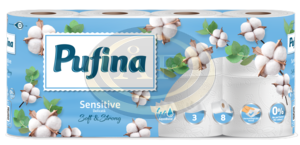 PUFINA Sensitive Aquabond toalettpap&iacute;r 8 tek 140 lap 3 r&eacute;tegű