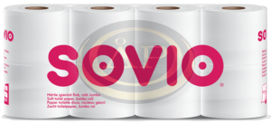 Sovio toalettpap&iacute;r 8 tekercs 250 lap, 3 r&eacute;tegű 100% cellul&oacute;z