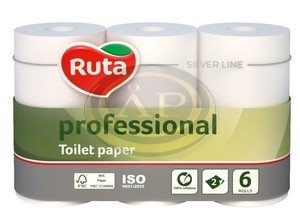 Ruta Professional toalettpap&iacute;r 6 tekercs, 500 lap/tek, 2 r&eacute;tegű 100% cellul&oacute;z