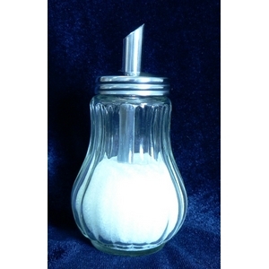 Gastroline cukorszóró, üveg, 12 cm 150ml, fém tető, fém adagolócső