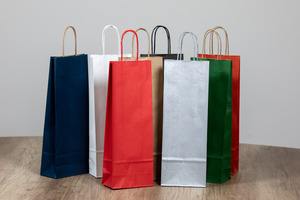 Dísztasak italokhoz, 14x39x8cm natúr