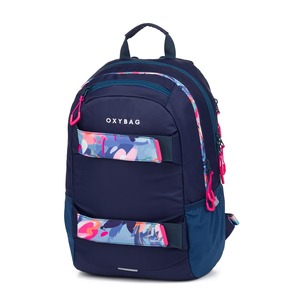 P+P OXY SPORT Flowers Blue Diák hátizsák + tolltartó  8-39725E