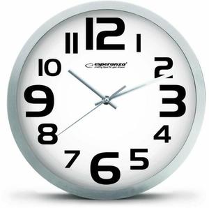 Falióra Esperanza Zürich, 25cm, ezüst keret, fehér számla, fekete számok