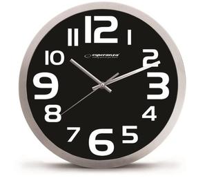 Falióra Esperanza Zürich, 25cm, ezüst keret, fekete számla, fehér számok