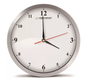 Falióra, Esperanza Detroit 30cm átmérő, ezüst keret, fehér számlap, fekete számok