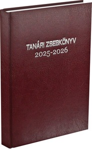 Tanári zsebkönyv A5, bordó borítóval, 2024/2025 tanévre