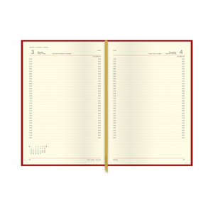 Top Timer Image Agenda B5 napi piros bor&iacute;t&oacute;val, chamois lap,  2026.&eacute;v