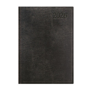 Agenda A4 heti feketeborítóval, fehér lap,  2026.év