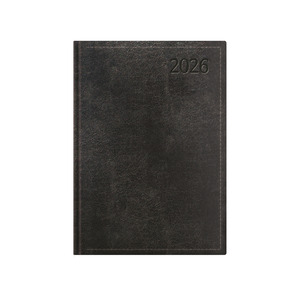 Agenda A5 napi Top Timer Traditional fekete borítóval, fehér lap 2026.év