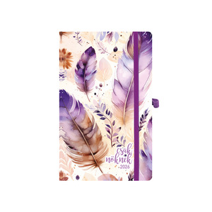 Top Timer A5 heti agenda, Csak nőknek, 'lila toll' fehér lapok, 2026.év