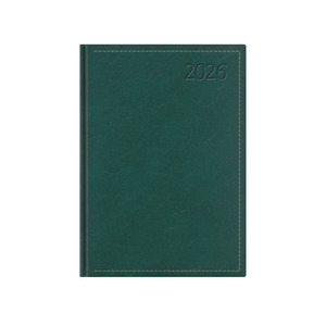 Agenda A5 heti Top Timer Traditional zöld borítóval, fehér lap,  2026.év