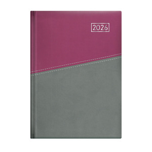 Top Timer Duplex Agenda A5 napi lila-szürke borítóval, chamois lap 2026.év