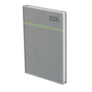 Agenda B5 heti Top Timer Young szürke-zöld borítóval, fehér lap 2026.év