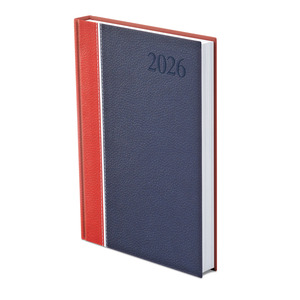 Agenda A5 napi Top Timer Groovy bordófehér-kék borítóval, fehér lap 2026.év