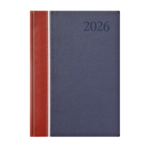 Agenda A5 napi Top Timer Groovy bordófehér-kék borítóval, fehér lap 2026.év