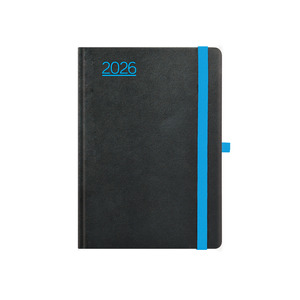 Agenda B6 heti Top Timer Nero fekete-kék borítóval, fehér lap 2026.év