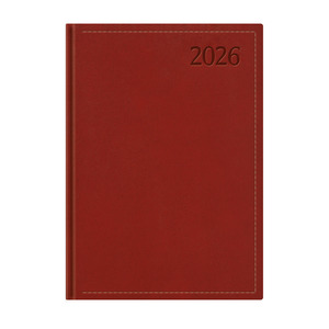 Agenda A4 heti bordó borítóval, fehér lap,  2026.év