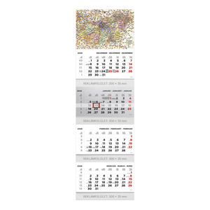 Speditőr naptár Top Timer , Magyarország fejjel, 4tömb / 4hónap, 320x1065mm,  2026.év