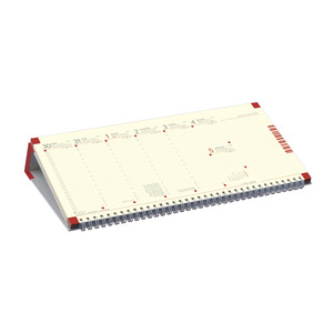 Top Timer  Classic C050 Asztali naptár , chamois tömbös, fekvő bordó műbőrbevont karton hátlappal, félórás beosztás, 325x155mm 2026.év