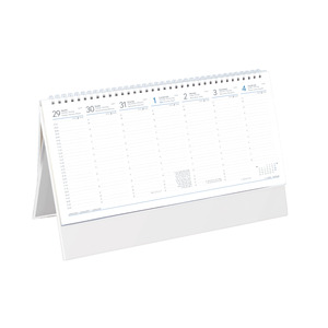 Asztali naptár Top Timer T051 fehér tömbös, álló fehér karton hátlappal, félórás beosztás, 325x155mm 2026.év