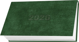 Zsebnaptár fekvő, fehér lapokkal zöld 2026.év