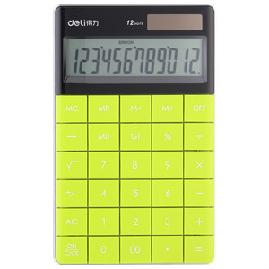 Deli 01589 számológép asztali 12 digit,, zöld