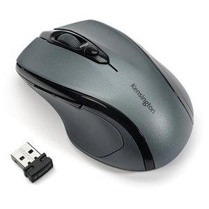 Egér, vezeték nélküli, optikai, közepes méret, USB, szürke, KENSINGTON ProFit