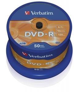 Verbatim DVD-R 16x, 50db/henger (AZO)