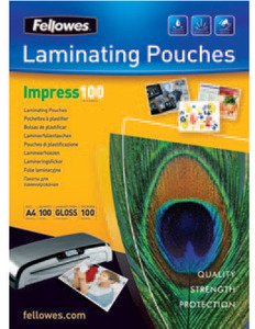Fellowes A4 fényes lamináló fólia, 100 mikron 100db/CSM