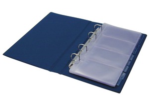 Névjegykártyatartó Panta Plast 200 db-os, gyűrűs, fekete