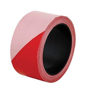 3M/Scotch Piros-fehér csíkos PVC jelzőszalag (nem ragasztós!) 50cmx100m